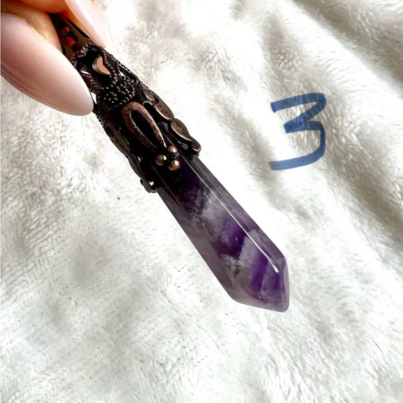 Amethyst or Obsidian Divination PENDULUM Necklace/ Pendant - Picture 4 of 11